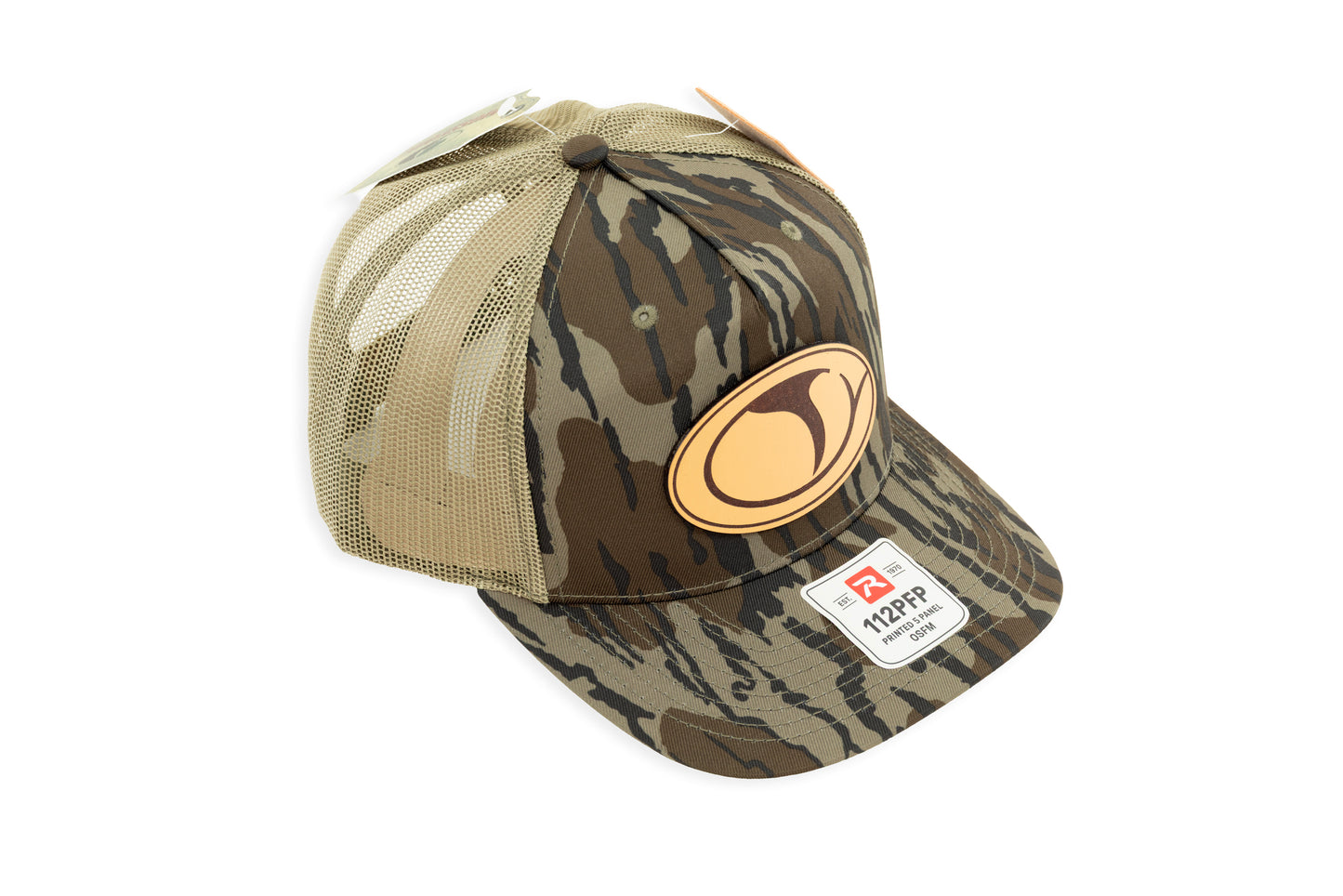 COLE APPAREL | 112 LEATHER PATCH HAT | MOSSY OAK BOTTOMLAND LODEN