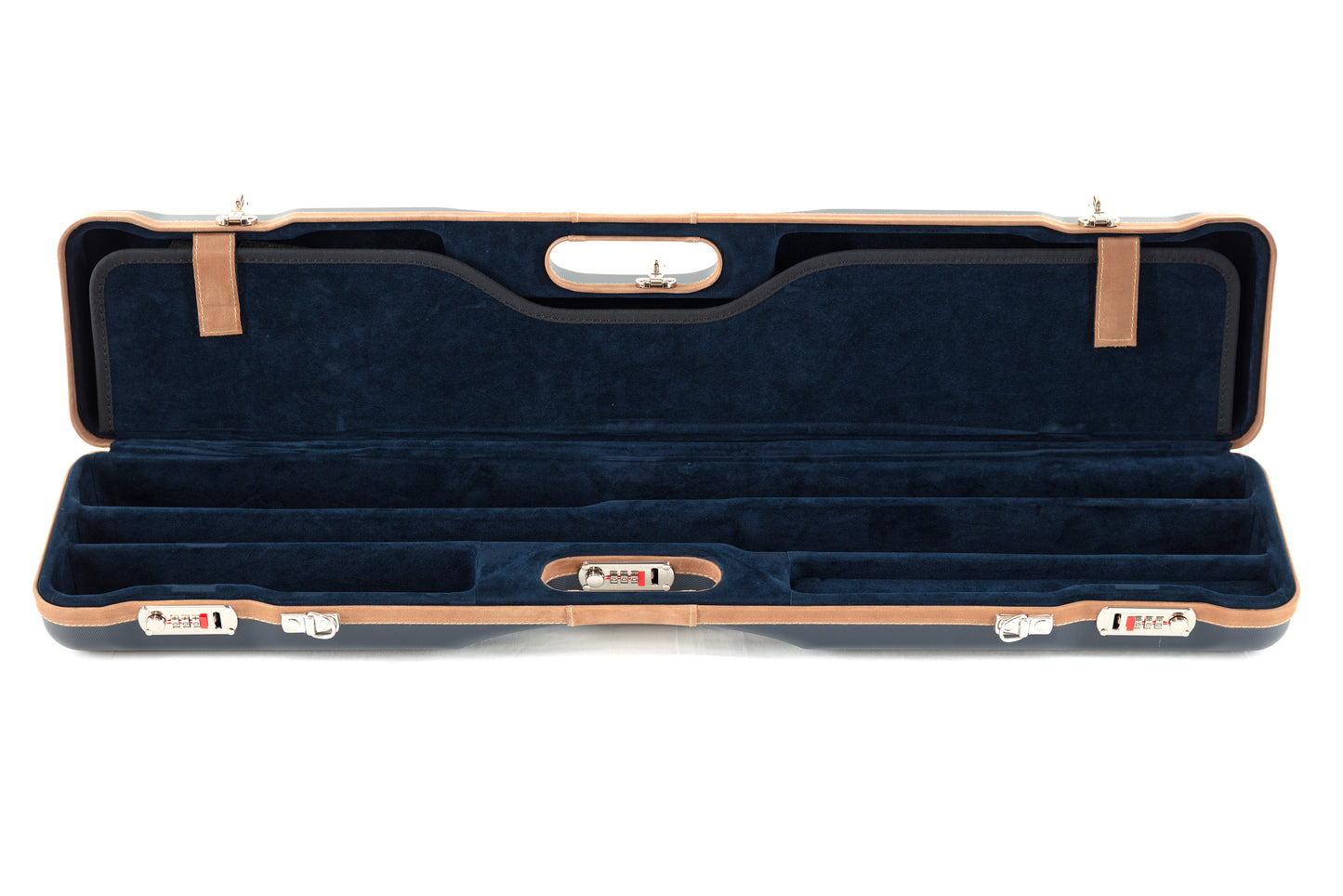 COLE EXCLUSIVE NEGRINI CASE | COLE SPORTING | 1 O&U/ FLAT RIB 32" BBL+ EXT. CHOKES | NAVY/TAN TRIM/NAV INT