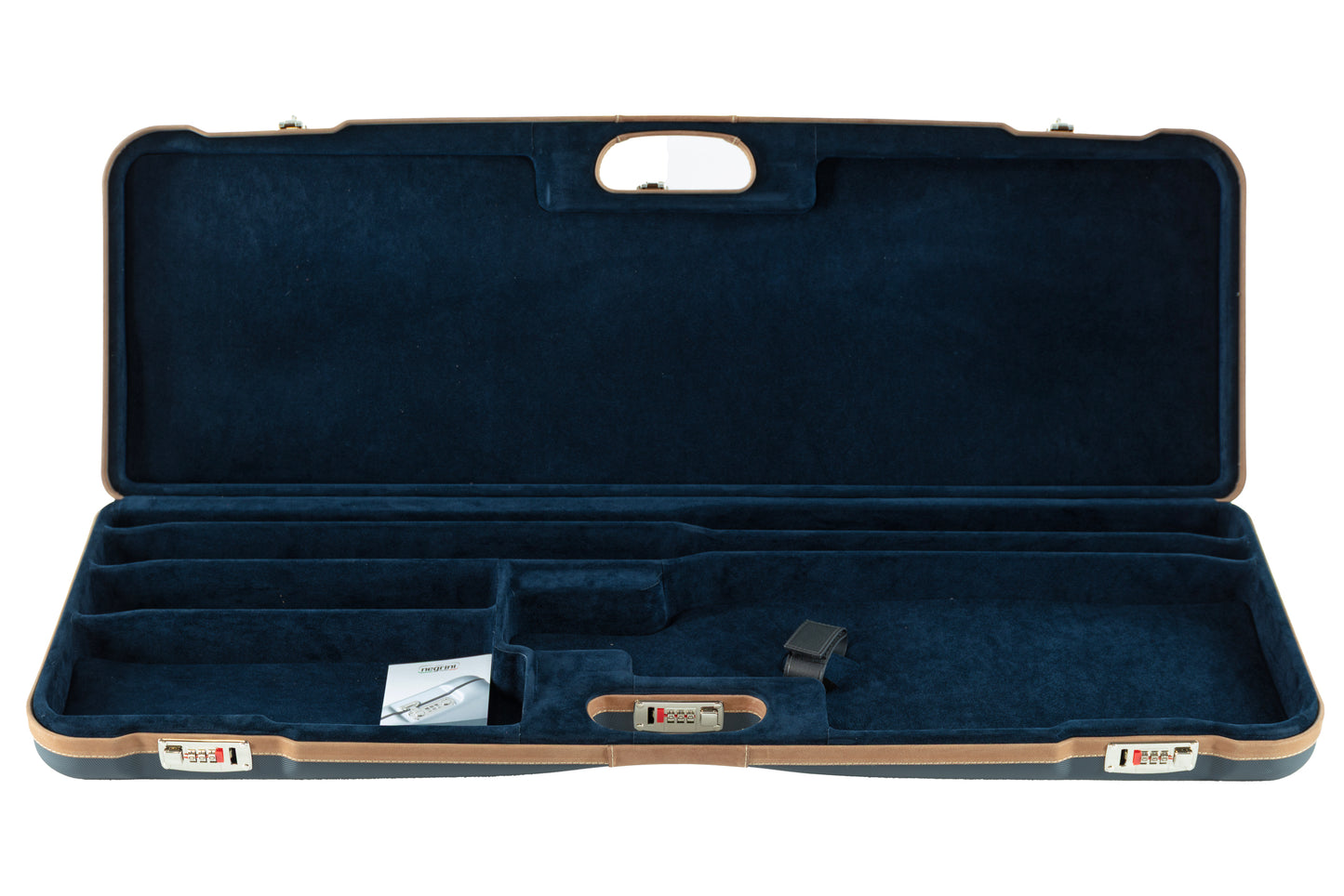 COLE EXCLUSIVE NEGRINI CASE | COLE SPORTING COMBO | 1 O&U/2 FLAT RIB 32" BBLS+ EXT. CHOKES | NAVY/TAN TRIM/NAV INT