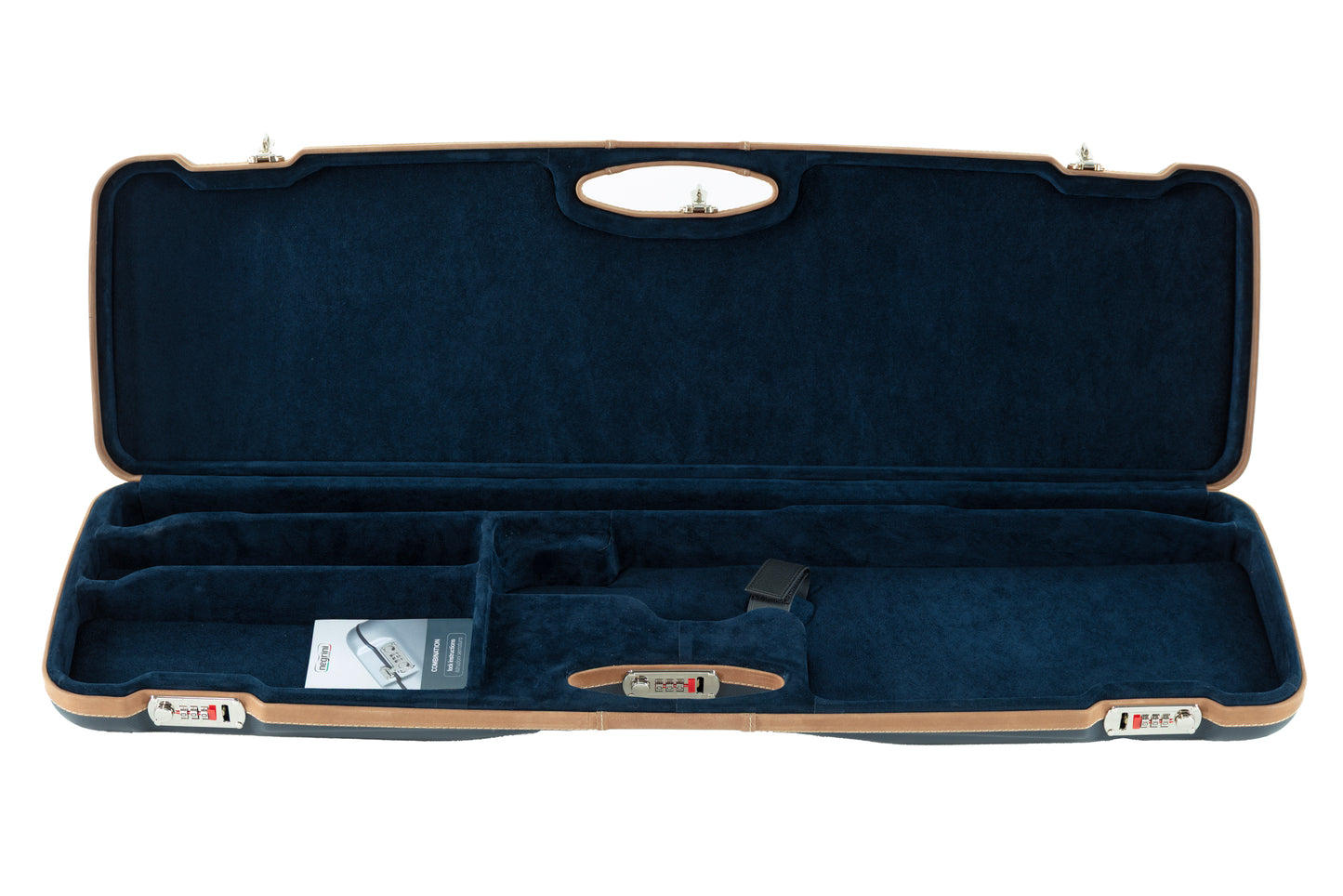 COLE EXCLUSIVE NEGRINI CASE | COLE COMPACT SPORTING | 1 O&U/ FLAT RIB 32" BBL+ EXT. CHOKES | NAVY/TAN TRIM/NAV INT