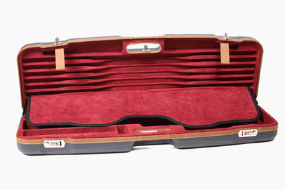 NEGRINI ACCESSORIES | NEGRINI CASE | 1622 SPORTING & FULL TUBE SET | 1 O&U / 1 HIGH RIB BARREL UP TO 32" | NAVY / TOBACCO LEATHER / NAVY