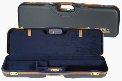 NEGRINI ACCESSORIES | NEGRINI CASE | 1646 SPORTING & HUNTING | 1 O&U OR SXS / 3 MEDIUM RIB BARRELS UP TO 32" | NAVY / TOBACCO LEATHER / NAVY