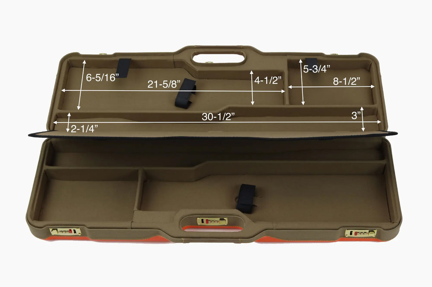 NEGRINI ACCESSORIES | NEGRINI CASE | 1670 UPLANDER | 2 O&U OR SXS / 2 LOW RIB BARREL UP TO 28" | BLAZE / KHAKI